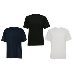 Gold Coast Men's Crew Neck Cotton T-Shirts, 3-Pack in White/Black/Navy, Medium